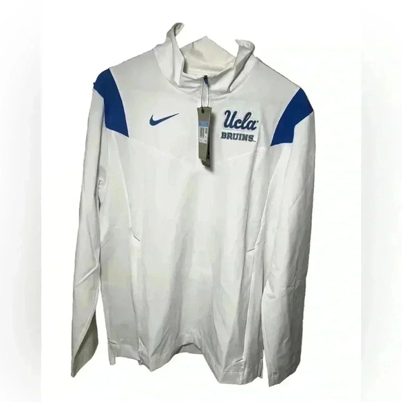 RARE Nike UCLA BRUINS UNC Official 1/4 Zip White On Field Jacket M - Picture 1 of 3